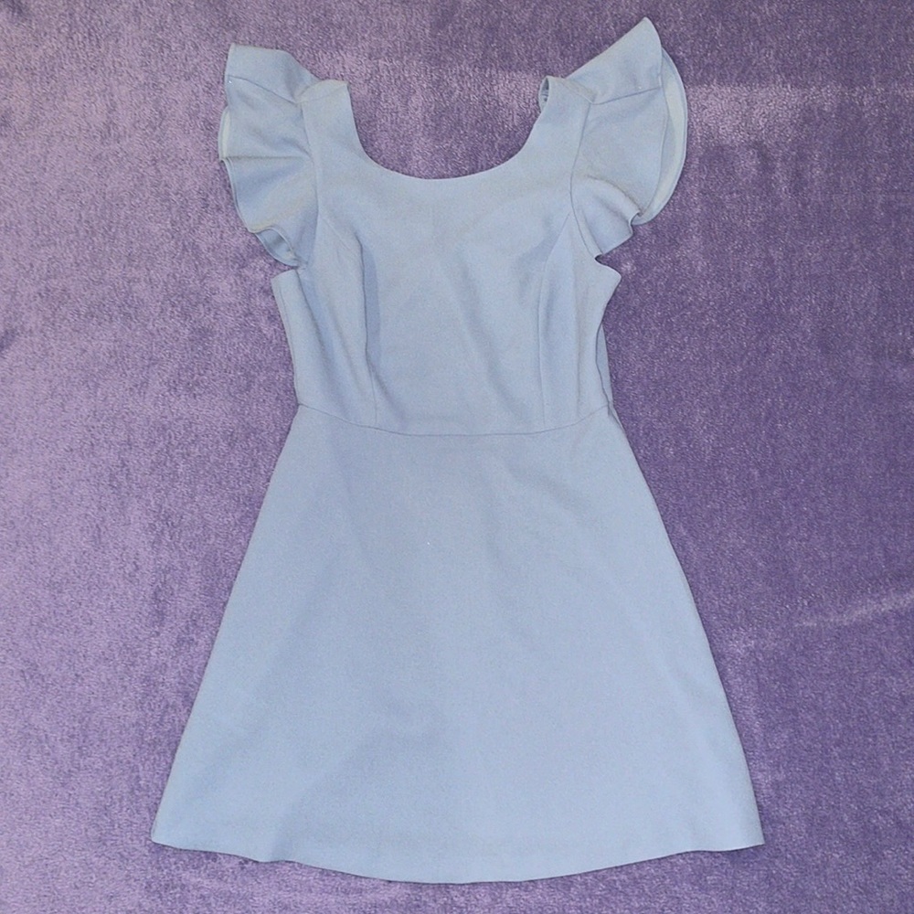 BCBGeneration Ruffle Bird Blue Dress